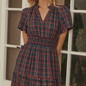 Sugarlips Miley Plaid Palmer Poplin Tiered Maxi Dress